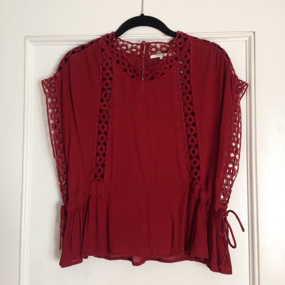 Tularosa Crimson Side Tie Blouse XS - Picture 7 of 8